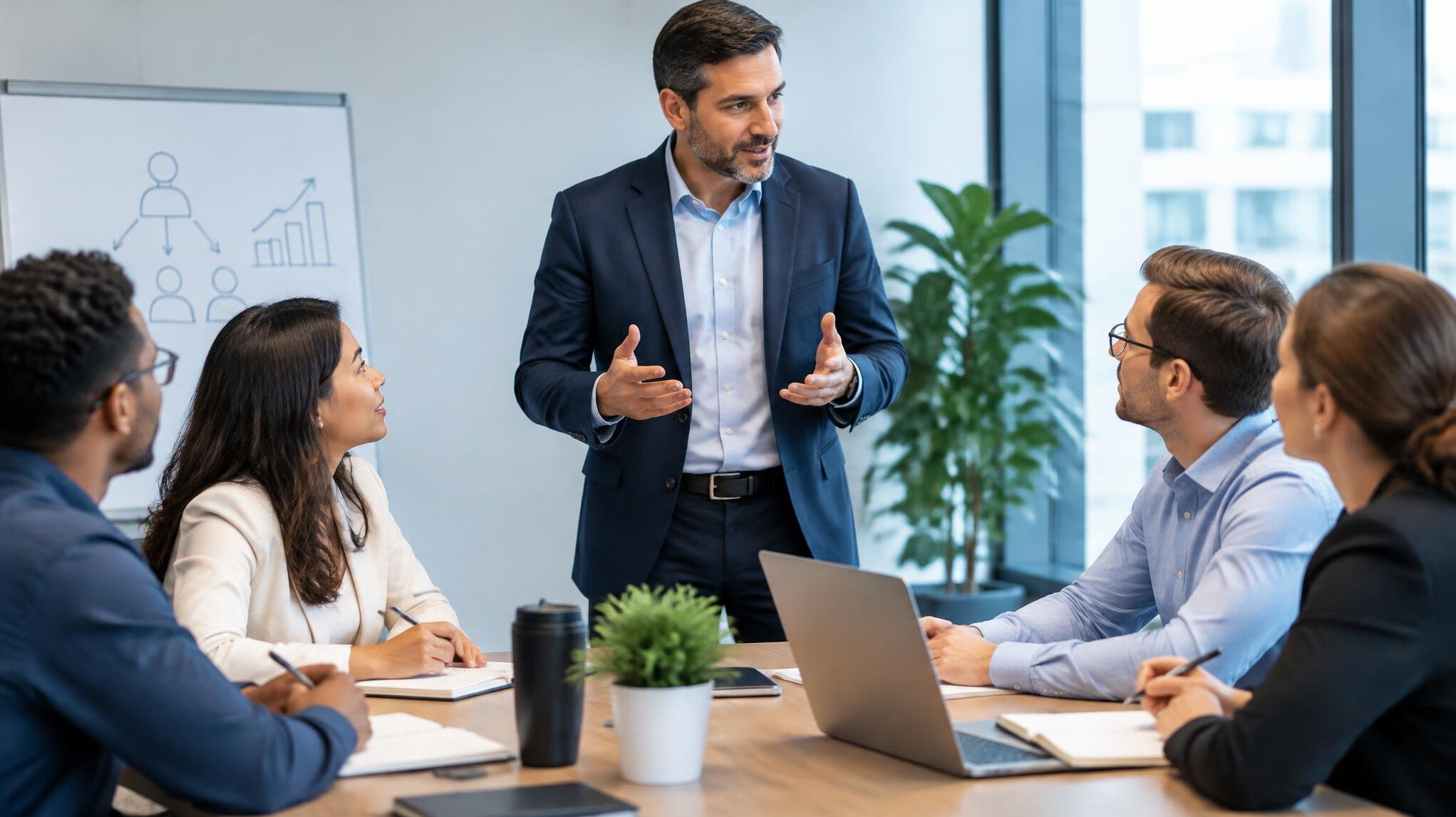 business leader coaching team