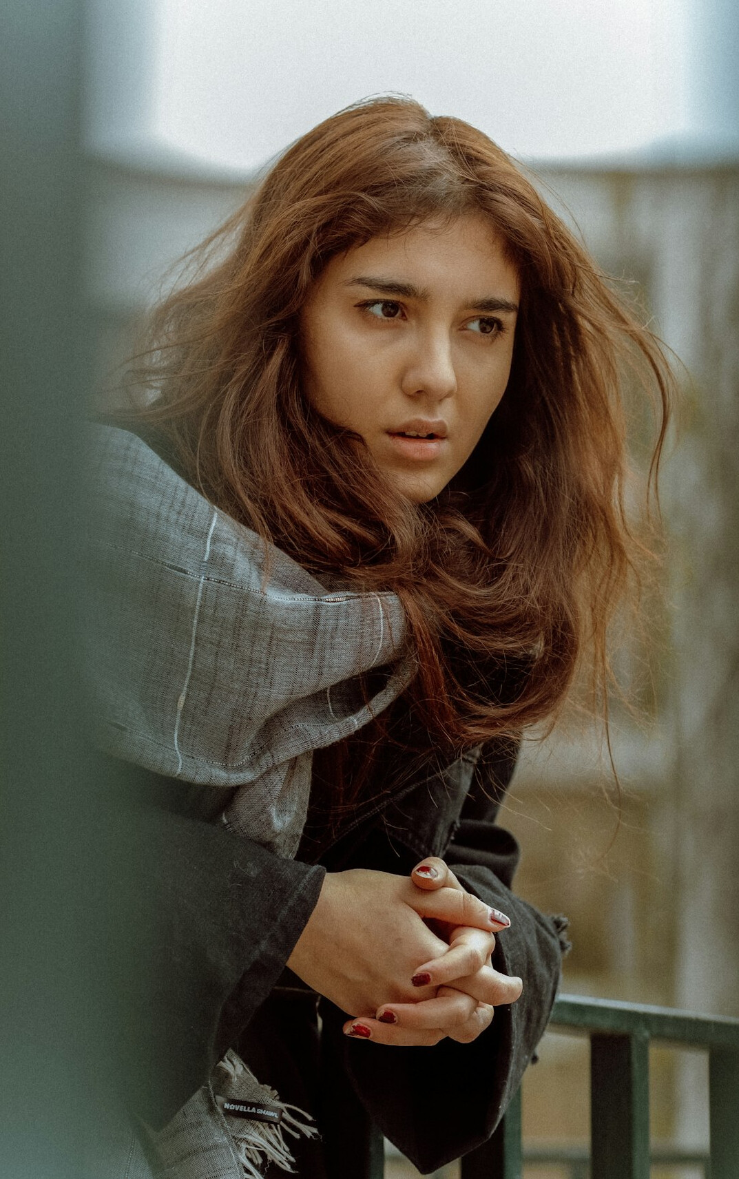 Portrait of a young woman with brown hair